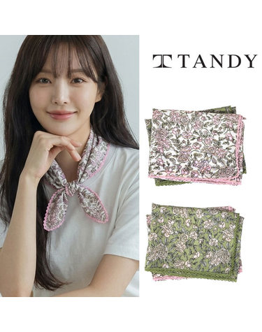 [탠디] TANDY 라이트 플로럴 손수건 스카프
