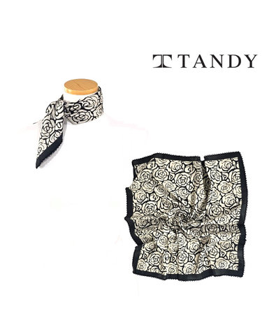[탠디] TANDY 로즈드로잉 레이스 손수건 스카프