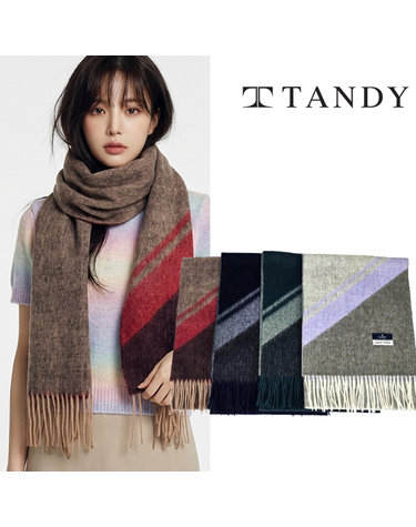 [탠디] TANDY 사선 스트라이프 울 100 머플러