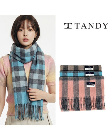 [탠디] TANDY 양면체크 울  100 머플러