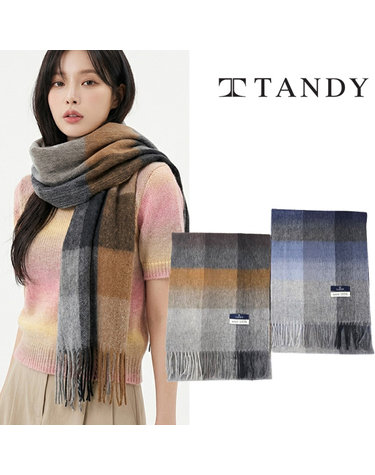 [탠디] TANDY 그라데이션 체크 울 100 머플러