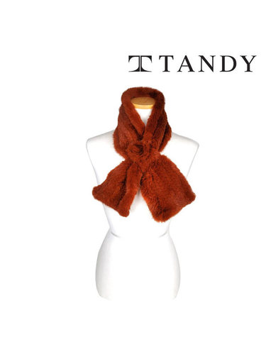 [탠디] TANDY 꽃중밍크 오렌지브라운 머플러
