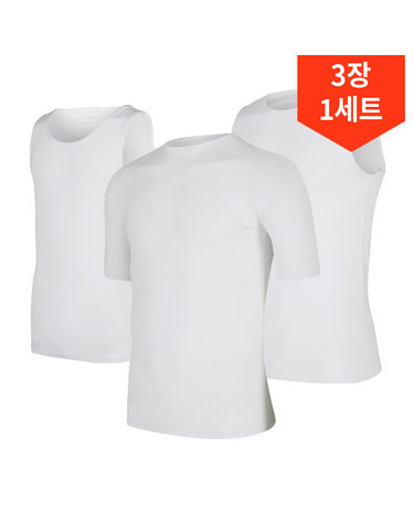3장세트/JXR 발란스 스킨 사계절 라운드 반팔/민소매/민나시 택1