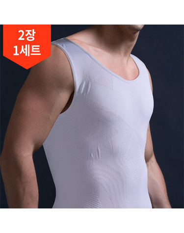 2장1세트/ 리카타 다비드 몸매 체형 보정 남성 나시 러닝 스포츠 기능성 이너웨어 A03303