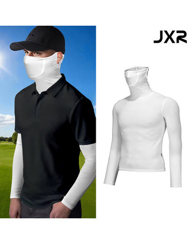 JXR 발란스스킨 남성 쿨 이너웨어 마스크 일체형 자외선차단 골프 테니스 러닝 긴팔