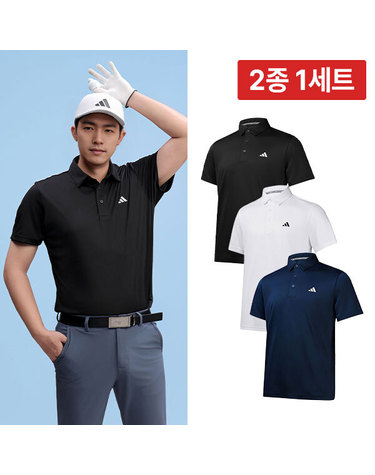 [2종1세트] 아디다스골프 에어로드라이버 남성 반팔 카라티셔츠 남자 골프웨어 JE8325 JG1312 JG1313