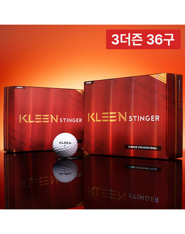 [3더즌 36구] KLEEN 클린 스팅어 퍼팅라인 고반발 비거리 소프트 3피스 골프공  장타 골프볼