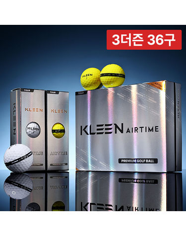 [3더즌 36구] 클린 KLEEN KL-2 에어타임 2.0 2피스 프리미엄 골프공 360도 퍼팅라인 비거리 골프볼