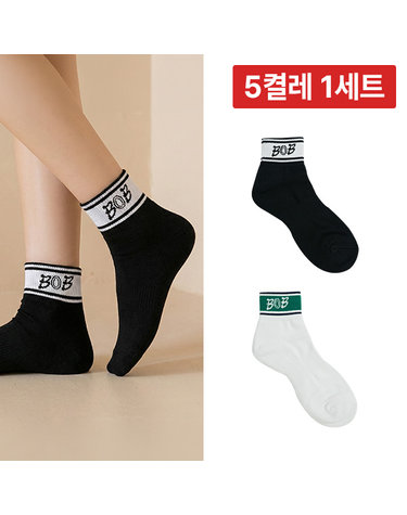 5켤레 1세트 / BOB GOLF 중목 여성 골프 양말