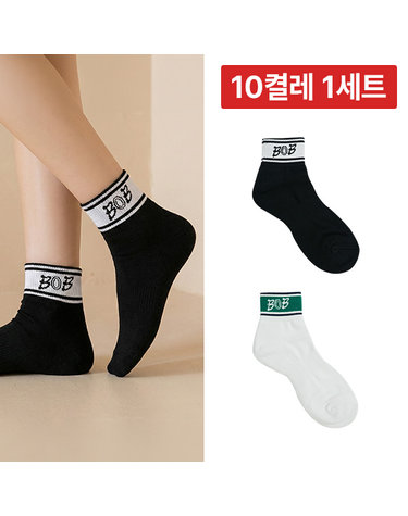 10켤레 1세트 / BOB GOLF 중목 여성 골프 양말