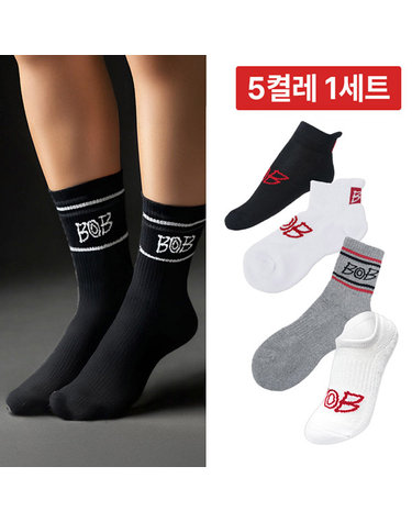 [5켤레1세트] BOB GOLF 남성 여성 골프 양말 단목/중목/장목/덧신 모음전 택 1