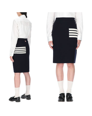 톰브라운 사선 FKK061A 00014 415 여성 펜슬 스커트