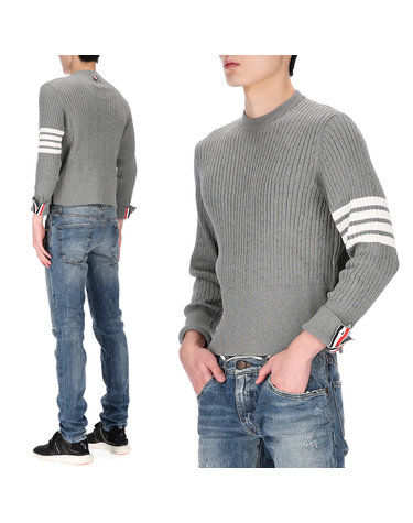 톰브라운 케이블 완장 MKA460A Y3014 055 남성 슬림핏 니트