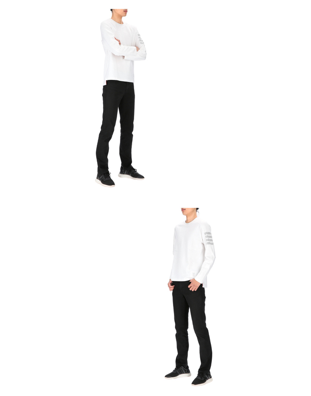 톰브라운 톰브라운 4바 스트라이프 MJS245A 07323 100 남성 긴팔티셔츠 착용컷