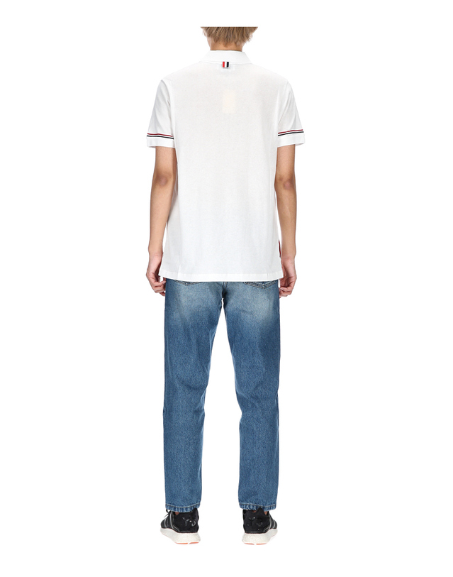 톰브라운 톰브라운 RWB 스트라이프 MJP193A J0129 100 라이트웨이트 폴로 반팔티셔츠 착용컷
