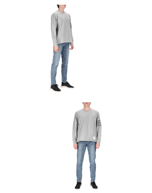 톰브라운 톰브라운 사선완장 MJS117A 06769 055 럭비 롱 슬리브 티셔츠 긴팔티셔츠 착용컷