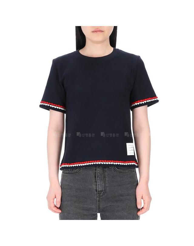 톰브라운 톰브라운 RWB 스트라이프 FJS174A J0089 415 여성 반팔 티셔츠 착용컷