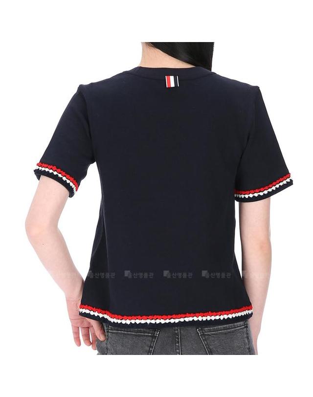 톰브라운 톰브라운 RWB 스트라이프 FJS174A J0089 415 여성 반팔 티셔츠 착용컷