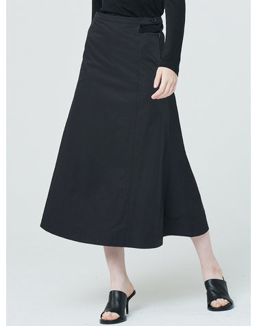 Cut Out Midi Skirt - Black