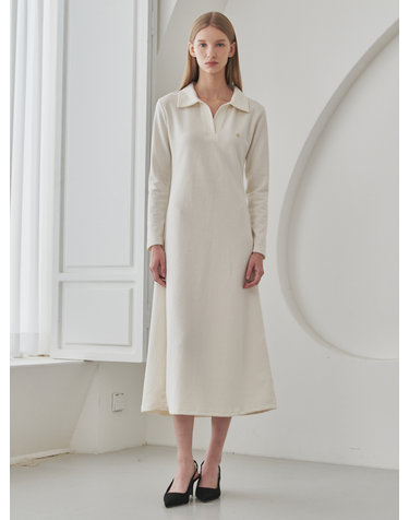 Slim Fit Collar Dress - Ivory