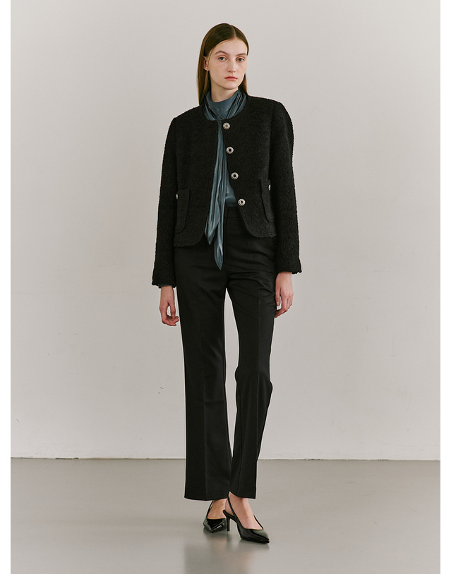 누브 Boucle Tweed Stitch Jacket - Black 착용컷