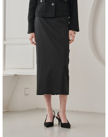 Satin Cut Out Skirt - Black