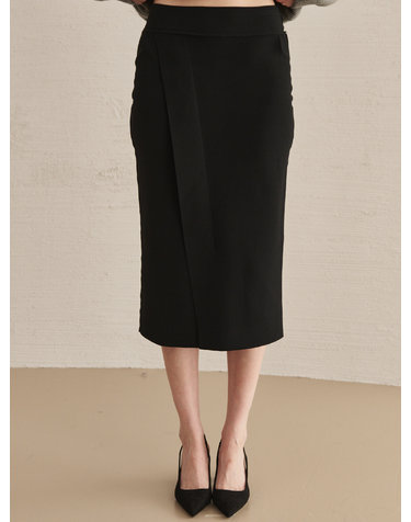 Slit Cut Out  Skirt -Black
