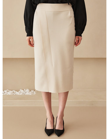 Slit Cut Out Skirt - Cream