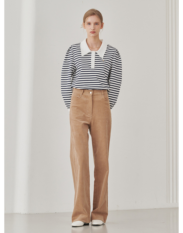 누브 Corduroy Straight Pants-Beige 착용컷