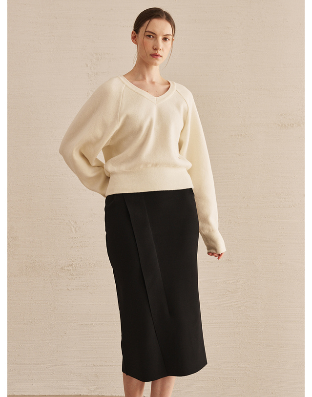 누브 Slit Cut Out Skirt -Black 블랙 착용컷