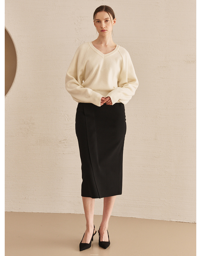 누브 Slit Cut Out Skirt -Black 블랙 착용컷