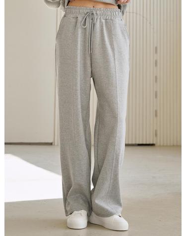 와이드 핀턱 밴딩 팬츠 - 멜란지 그레이 / Wide Pintuck Banding Pants - M. Gray