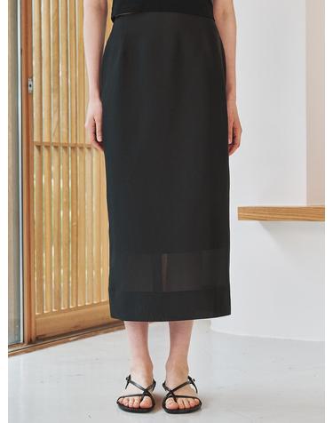 시스루 레이어드 스커트 - 블랙 / See -Through Layered Skirt - Black
