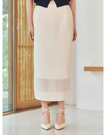 시스루 레이어드 스커트 - 크림 / See -Through Layered Skirt - Cream
