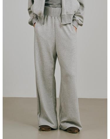 와이드 밴딩 코튼 팬츠 - 멜란지 그레이 / Wide Banding Cotton Pants - M.Gray