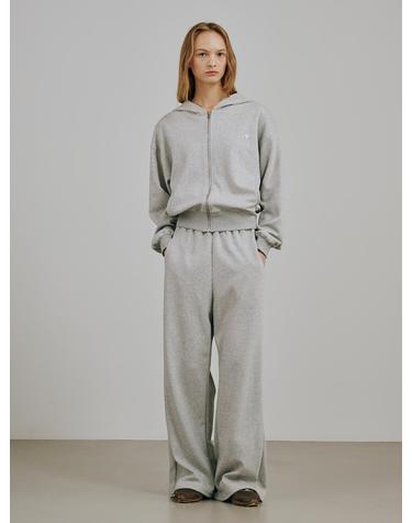 에센셜 후드 집업 셋업- 멜란지 그레이 / Essential Hood Zip Up Set Up - M.Gray