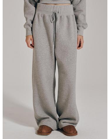 [기모] 와이드 밴딩 스웻 팬츠 - 멜란지 그레이 / Wide Banding Sweat Pants - M.Gray