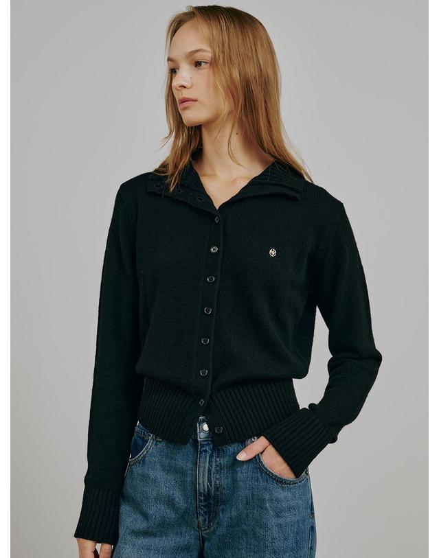 누브 터틀넥 울 가디건 - 블랙 / Tultleneck Wool Cardigan - Black 착용컷