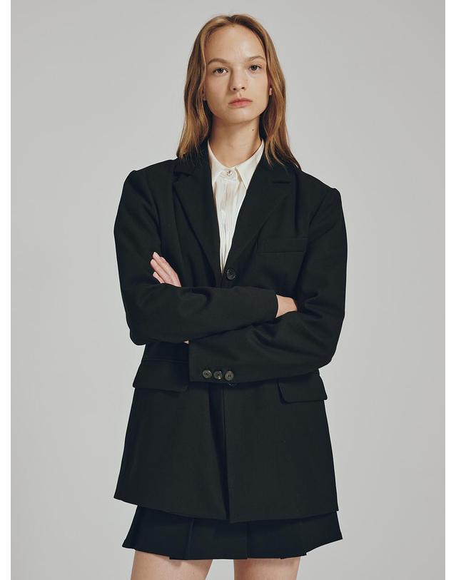 누브 울 테일러 자켓 - 블랙 / Wool Tailor Jacket - Black 착용컷