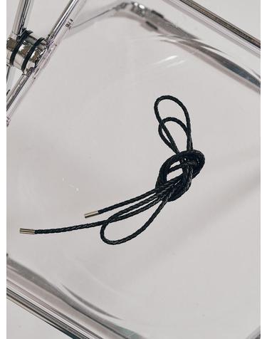 슬림 타이 레더벨트 - 블랙/ Slim Tie Leather Belt -  Black