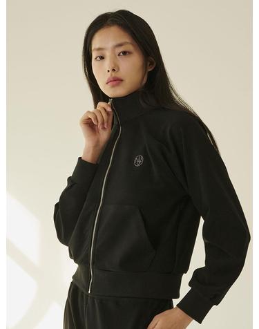 스트레치 져지 집업 - 블랙/ Stretch Jersey Zip‑Up - Black