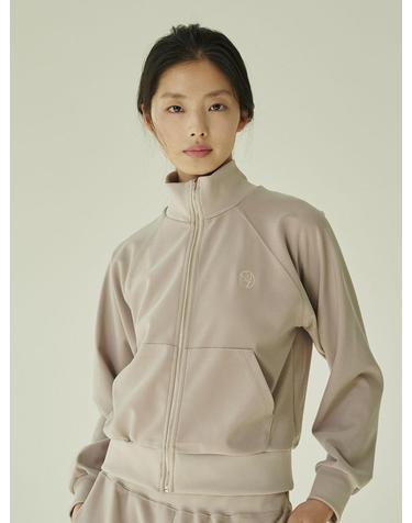스트레치 져지 집업 - 베이지/ Stretch Jersey Zip‑Up - Beige