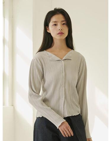 투웨이 블라우스 가디건 - 라이트 그레이/ Two-Way Blouse Cardigan - L.Gray