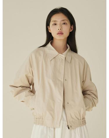 코튼 블랜드 봄버 자켓 - 라이트 베이지/ Cotton Blend Bomber Jacket - L.Beige