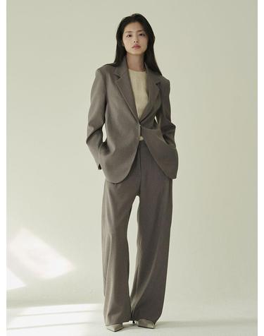 테일러드 오버핏 자켓 셋업 - 다크 그레이 /  Tailored Over Fit Jacket Set - D.Gray