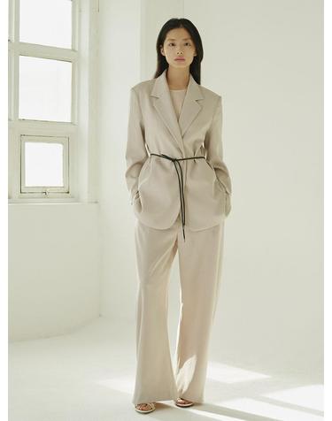테일러드 오버핏 자켓 셋업 - 애쉬 베이지/ Tailored Over Fit Jacket Set - A.Beige
