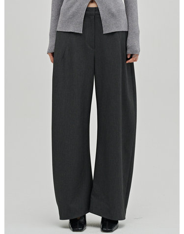 울 테일러드 커브드 팬츠 - 다크 그레이 / Wool Tailored Curved Pants - D.Gray