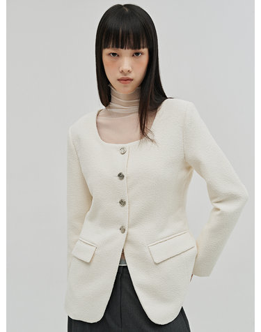 부클 트위드 자켓 - 아이보리 / Boucle Tweed Jacket - Ivory