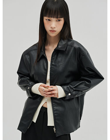 소프트 레더 블루종 - 블랙 / Soft Leather Blouson - Black