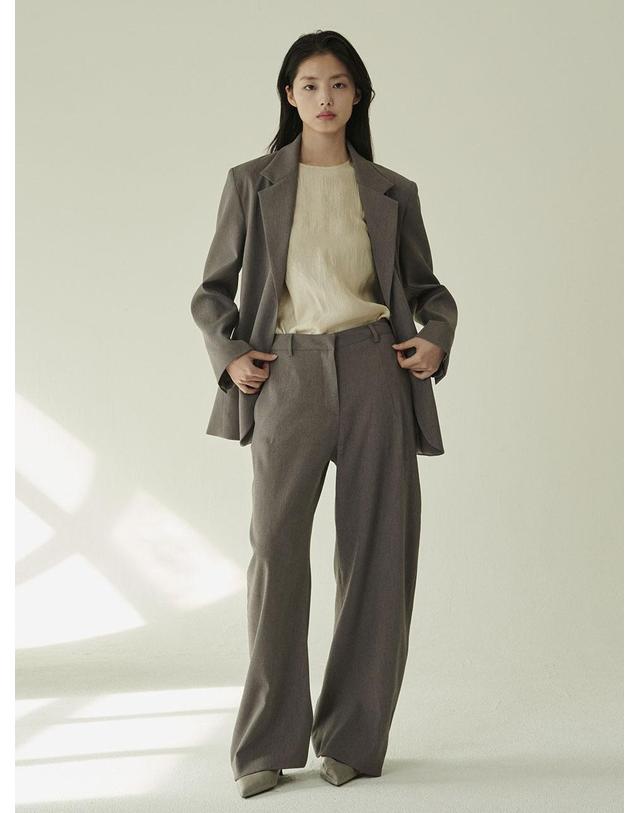누브 커브드 테일러링 팬츠 - 다크 그레이/ Curved Tailoring Pants - D.Gray 착용컷